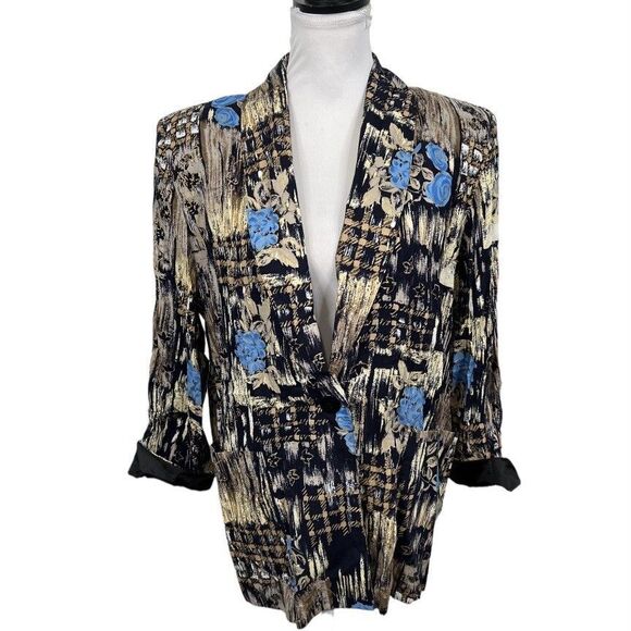 Vintage C.B. Collections Jacket Blazer Petite M PM Floral Multicolored New NWT - Picture 1 of 11